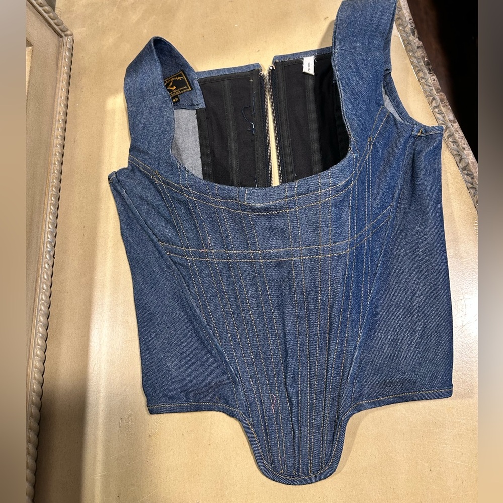 Vivienne Westwood Anglomania Blue Denim Bustier/Corset